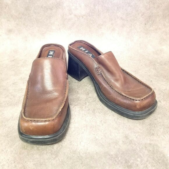 MIA Womens   Size 8 Brown  Slip On 3" Block Heel Mules - Picture 5 of 10